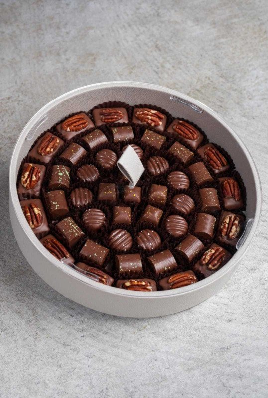 Gourmet Chocolate Assorted - Luxurious Round Box Collection