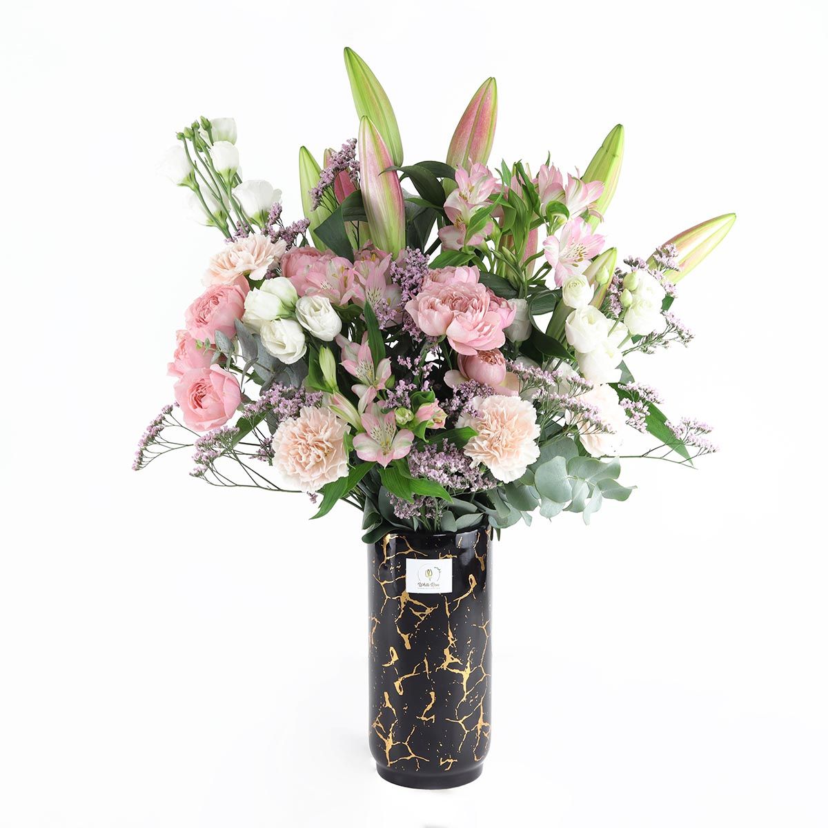 Happy Blooms - Lily and Mixed Flowers in Vase