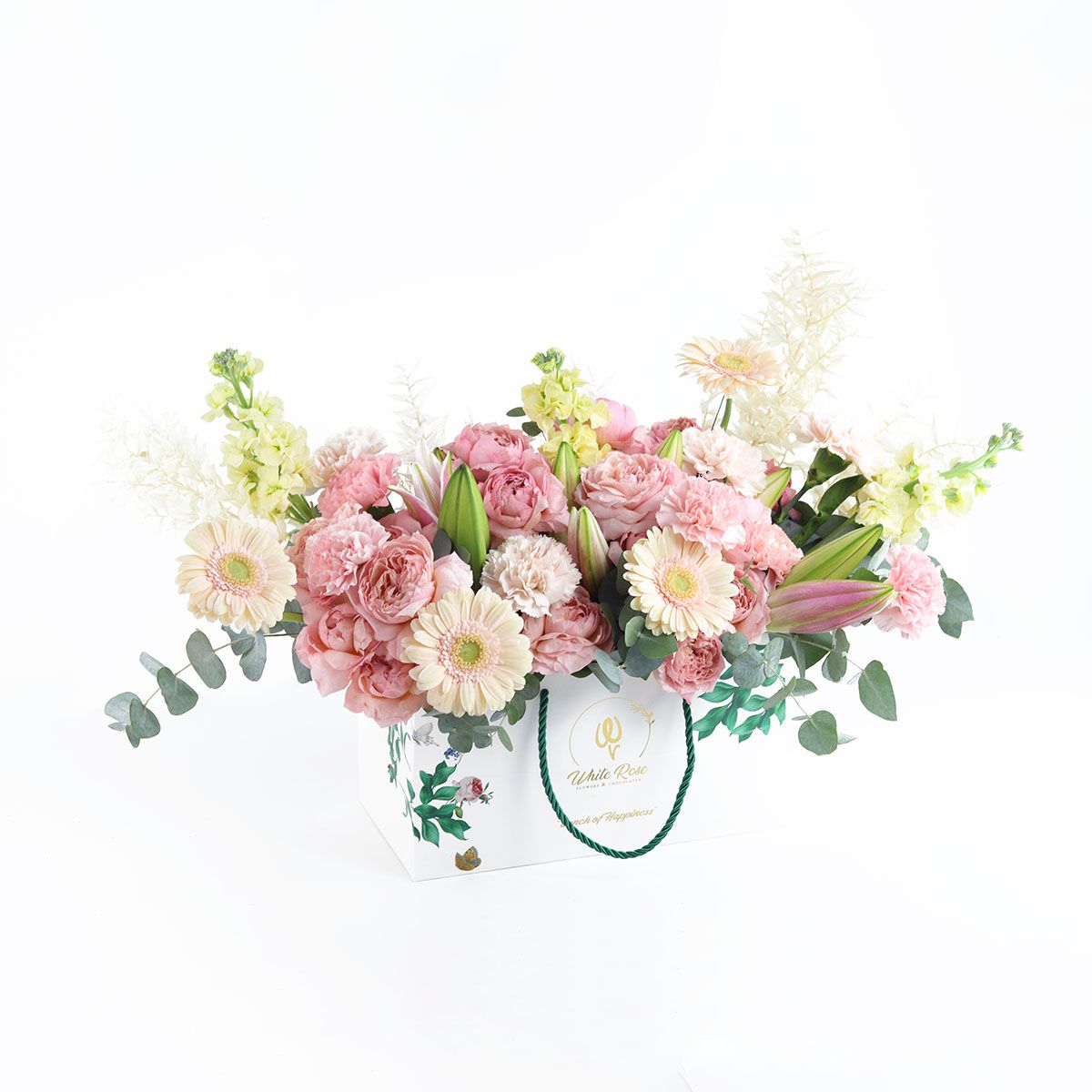 Smiley Flowers in Bag - Vibrant Floral Arrangement
