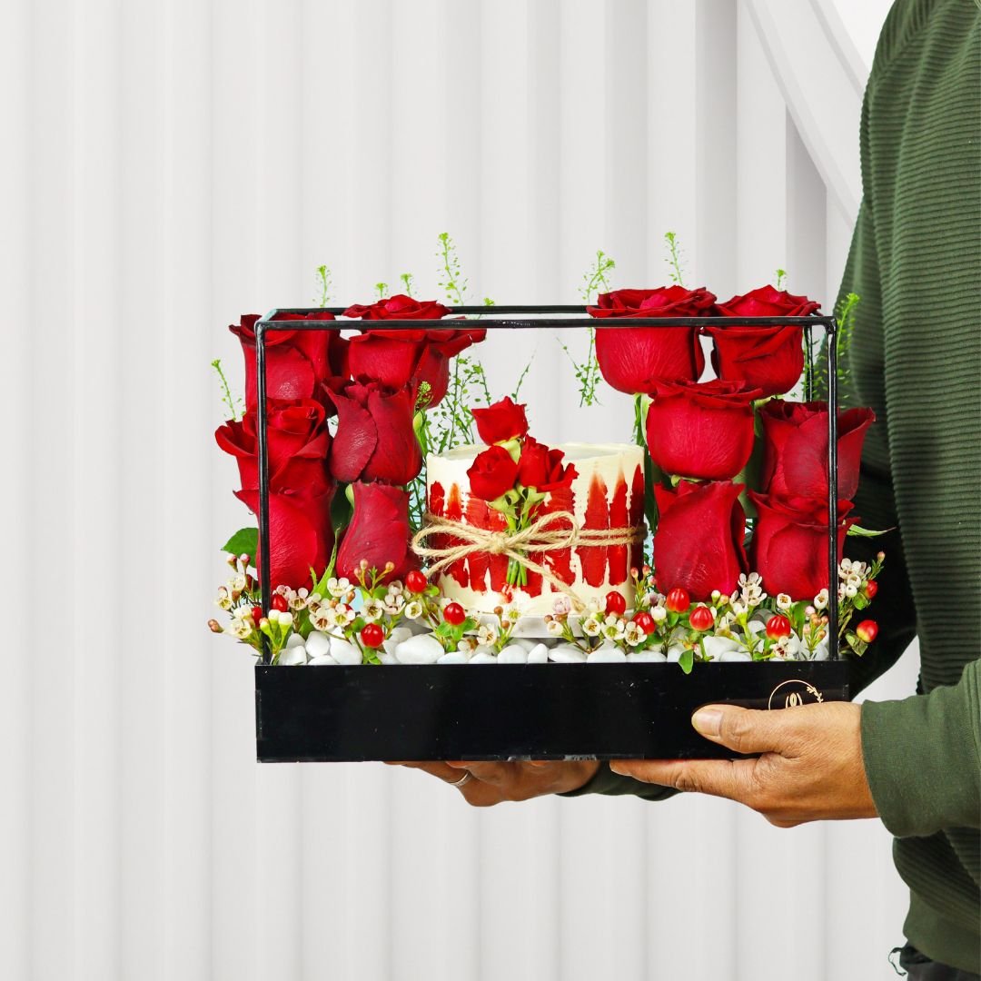 Have My Heart Gift Set - Red Roses and Buttercream Cake