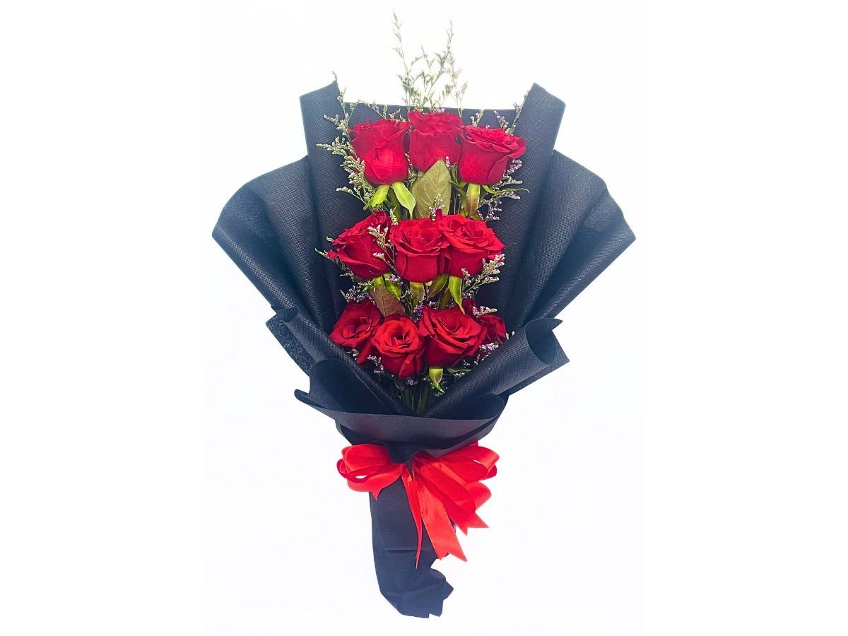 Crimson Enchantment - Elegant Red Roses Bouquet