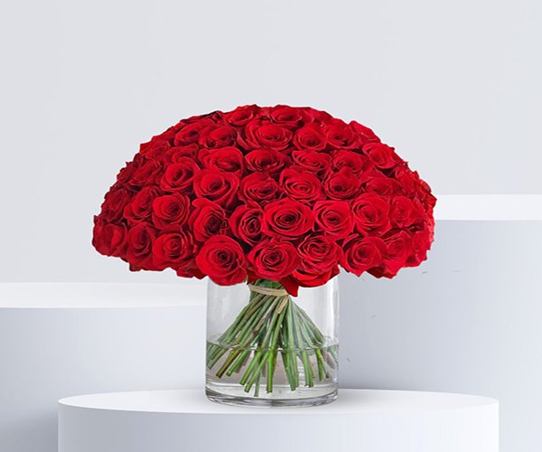 101 Red Roses Vase Arrangement