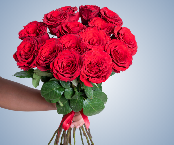 15 Red Roses Hand-Tied Bouquet - A Classic Romantic Gift
