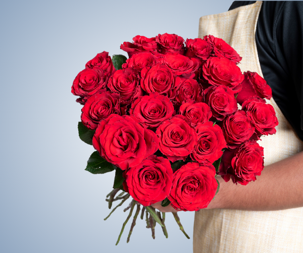 25 Red Roses Hand-Tied Bouquet - A Romantic Gesture