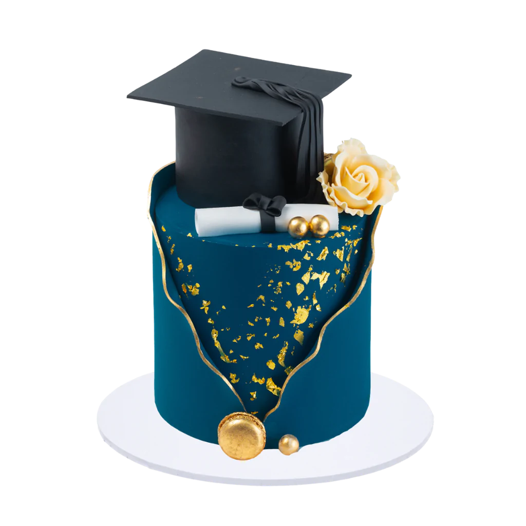 Blue and Gold Graduation Cake -3KG