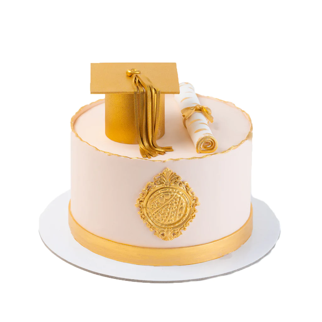 Pink with Golden Graduation Cap cake -2KG
