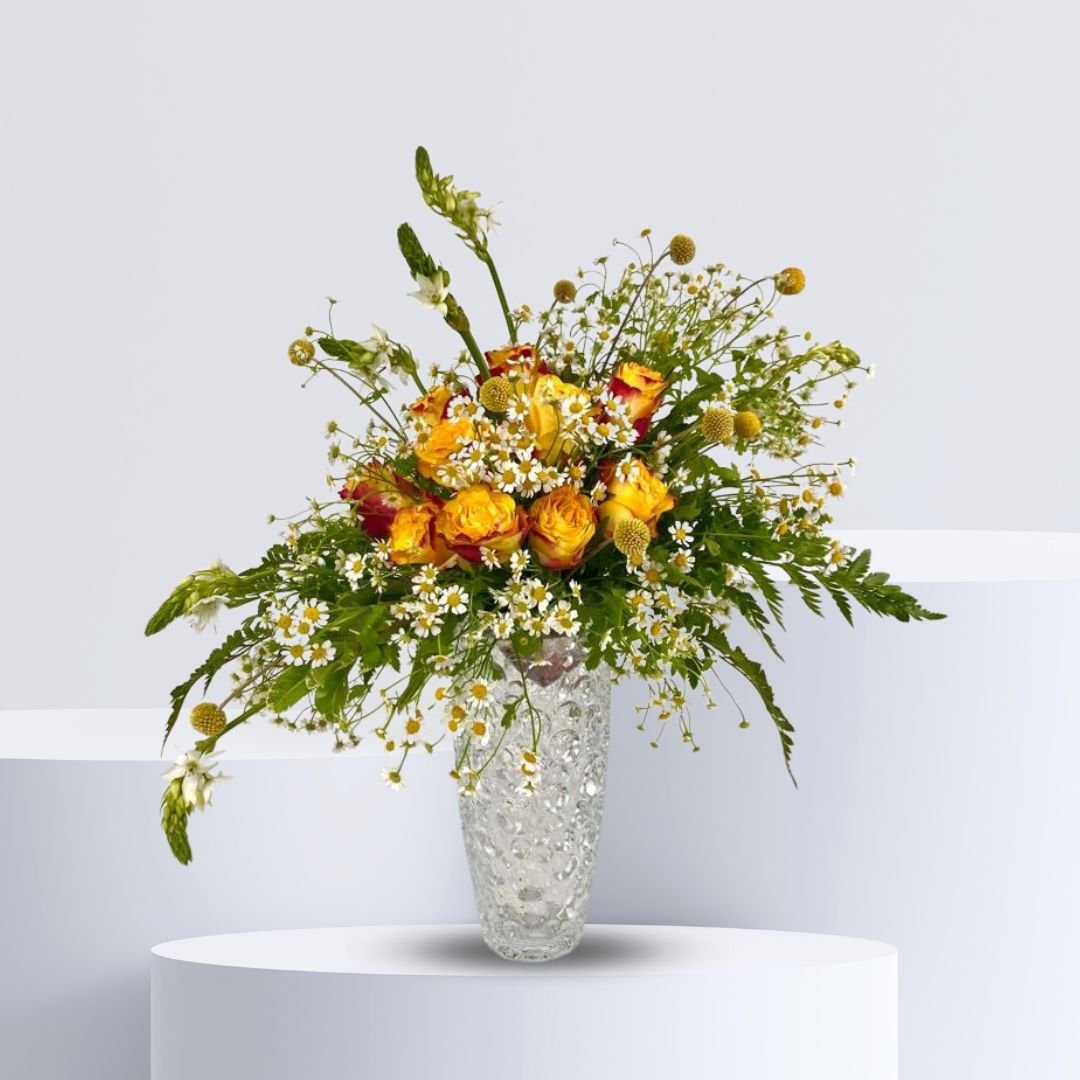 Yellow Monarch Arrangement - Vibrant Floral Elegance