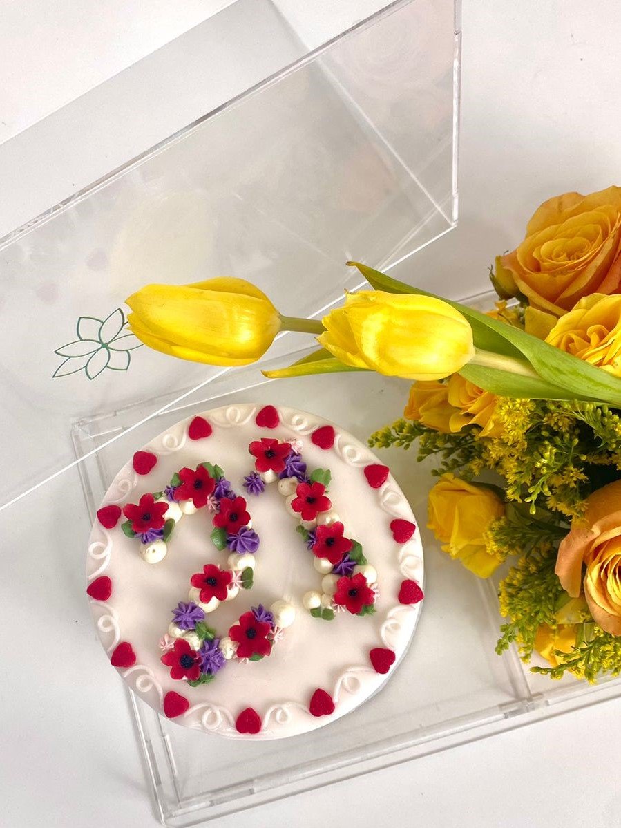 Whimsical Flower Garden Cake - Flowers and Half KG Cake